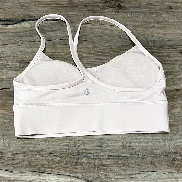 Lululemon Flow Y Bra Light Support, A/B Cup (Meadowsweet Pink) | Size 6 - Picture 4 of 5